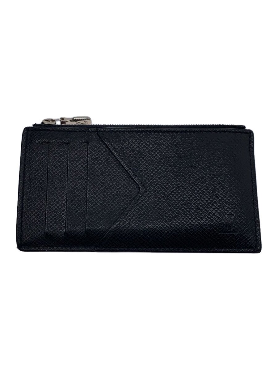 【中古】LOUIS VUITTON◆コインカード・ホルダー_タイガ_BLK/牛革/BLK/メンズ【服飾雑貨他】