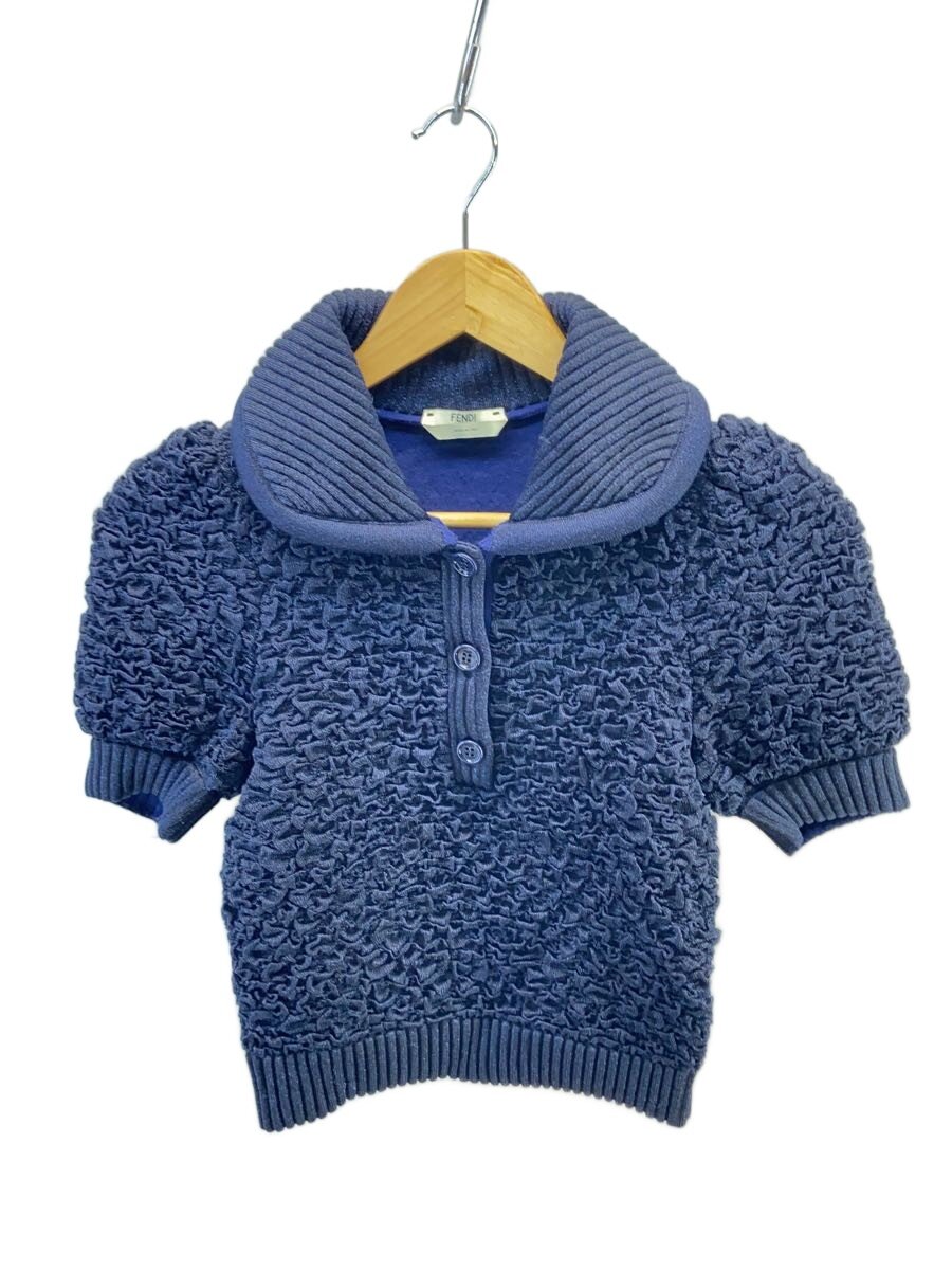 【中古】FENDI◆スポーツシャツ/36/ポリエステル/NVY/無地【レディースお召しもの】