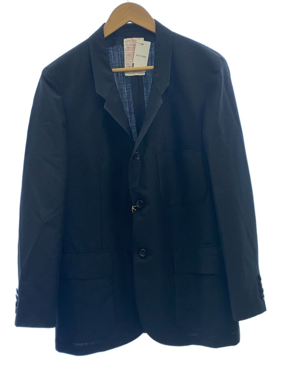【中古】NICENESS◆23SS/テーラードジャケット/M/羊毛/NVY/縞模様/NN-1001011//【メンズウェア】