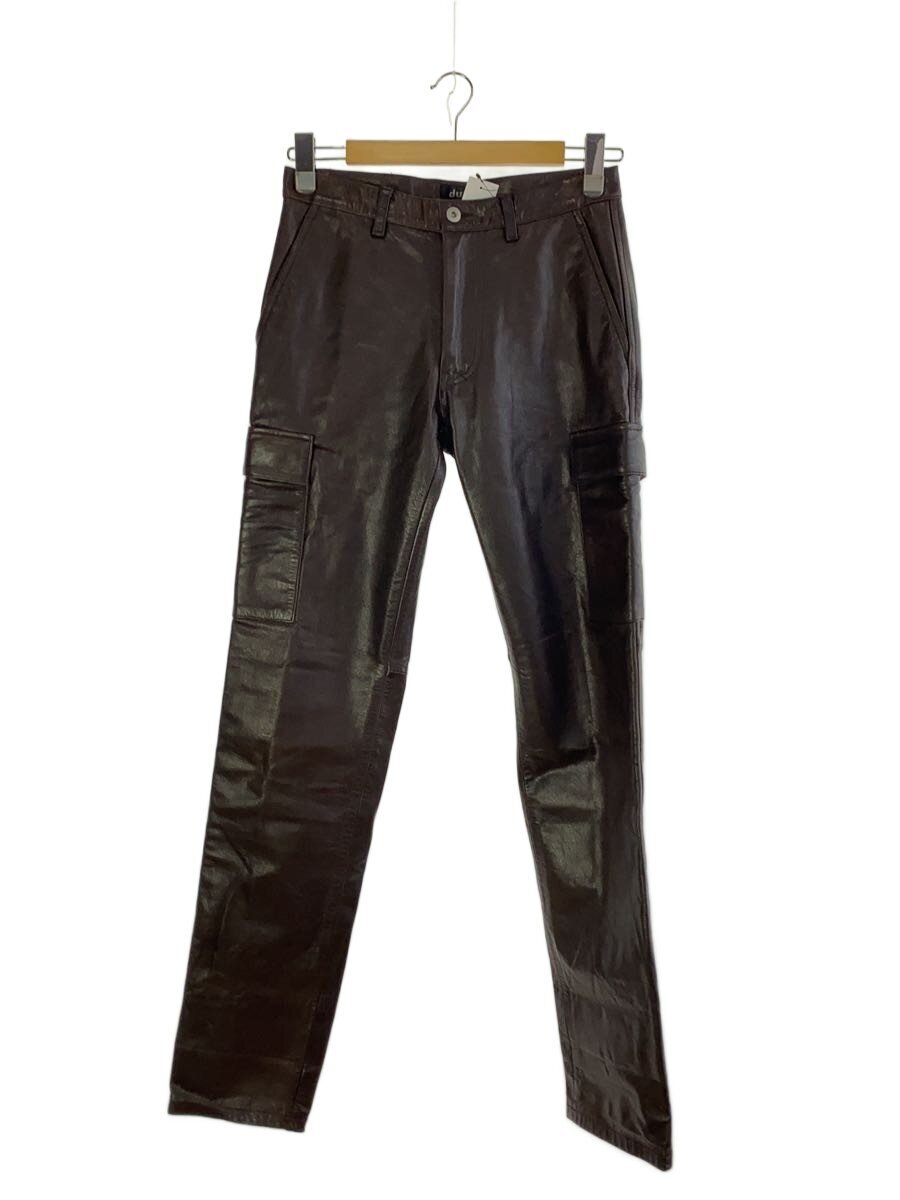 【中古】DUAL◆00s/archive/レザーカーゴパンツ/M/なめし革/BRW//【メンズウェア】