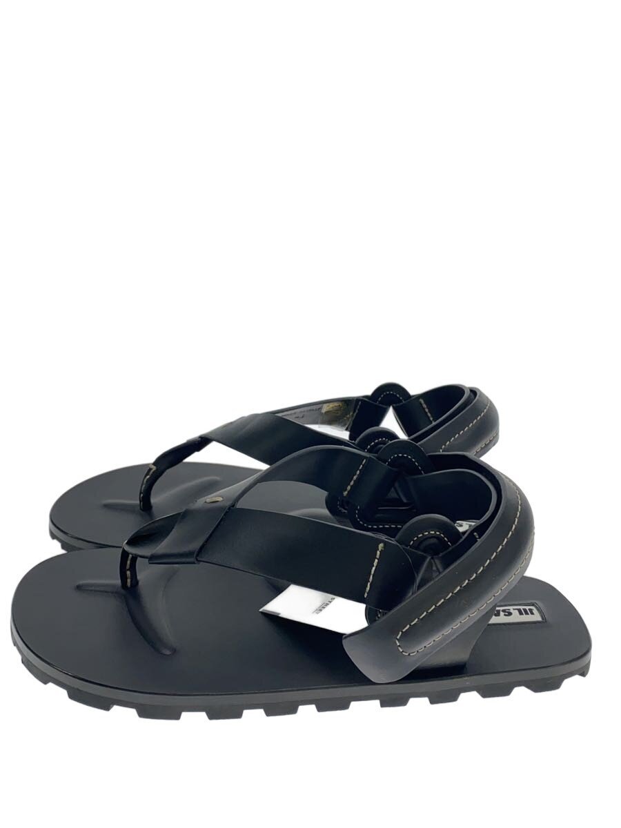 【中古】JIL SANDER◆サンダル/41/黒いこと/なめし革【シューズ】