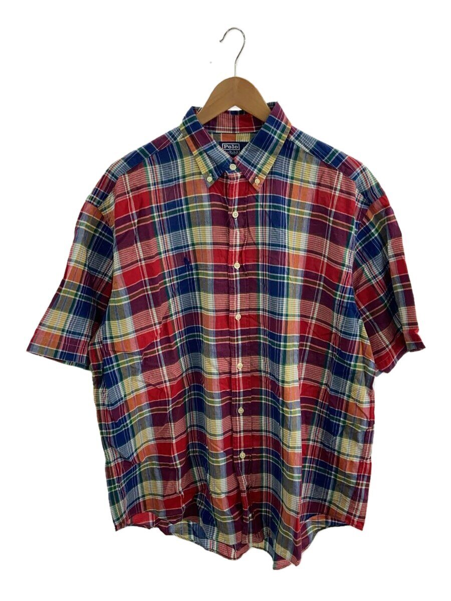 【中古】POLO RALPH LAUREN◆BEAMS別注/Short Sleeve Shirt/半袖プルオーバー/M/人絹/RED/読み合わせる【メンズウェア】