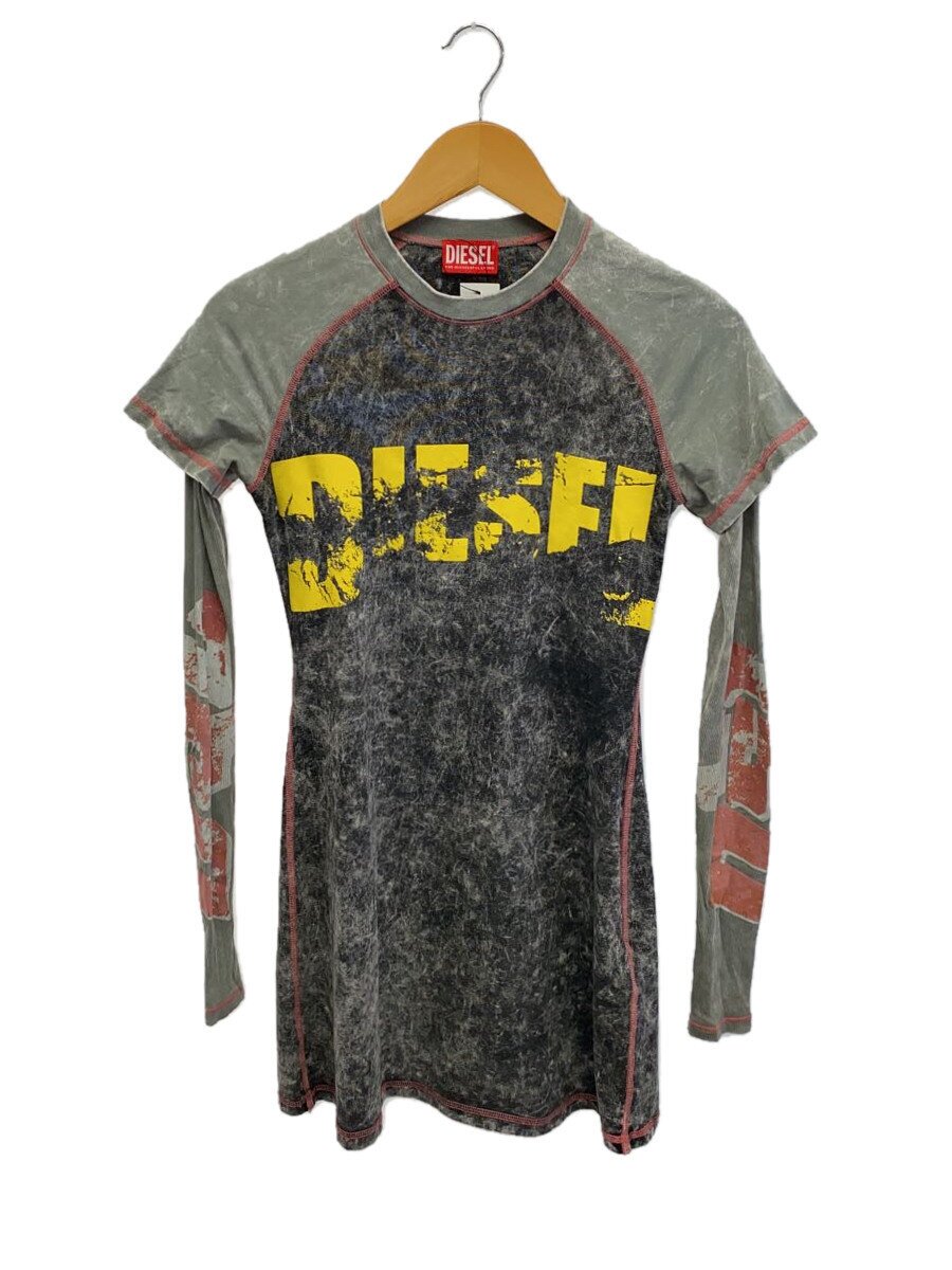 【中古】DIESEL◆ワンピース/S/コットン/GRY/D-BUXT-01/Layered mini dress【レディースウェア】|2nd STREET 店