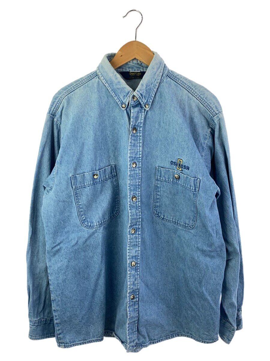 【中古】OshKosh◆80s/ボタンダウンデニムシャツ/長袖プルオーバー/XL/綿織物/IDG/2991//【メンズウェア】