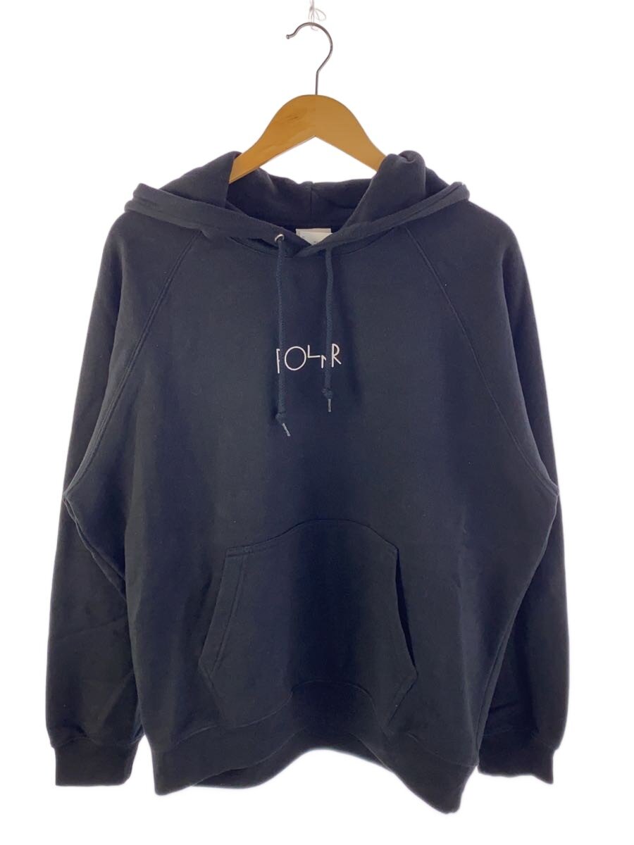 【中古】POLAR SKATE CO.◆パーカー/L/綿織物/BLK/無地/向こう正面ロゴタイプ刺しゅう【メンズウェア】