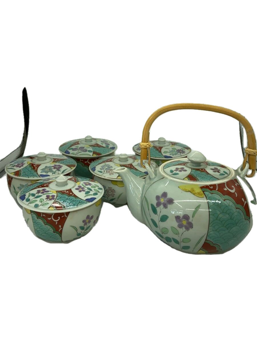 【中古】有田焼◆湯呑/5点セット/有田焼古伊万里五草花/蓋付茶器/急須【キッチン用品】