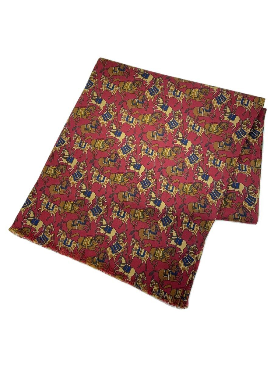 【中古】Salvatore Ferragamo◆えり巻き/カシミヤ/RED/総柄/レディース【服飾雑貨他】