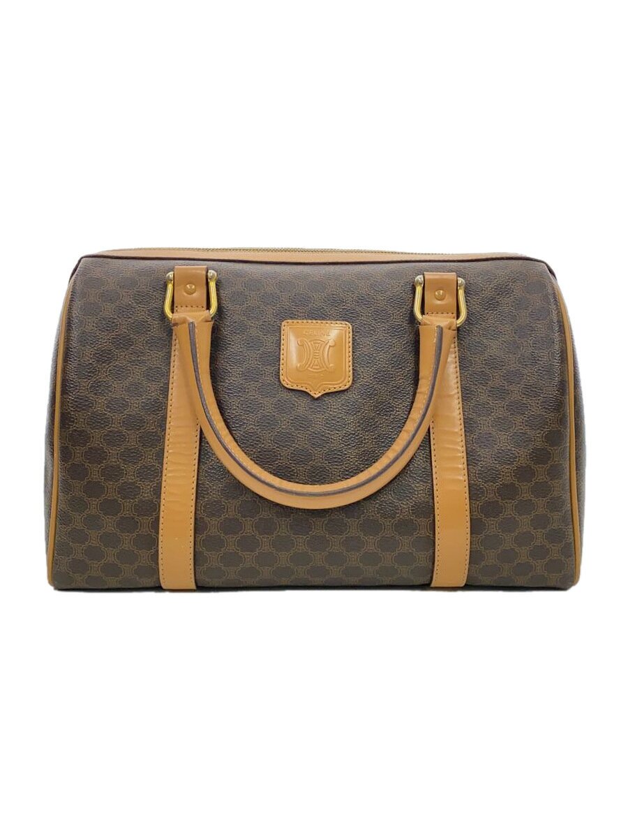 【中古】CELINE◆マカダム30/ボストンバッグ/PVC/BRW/総柄/ロゴタイプ【御徒面子】