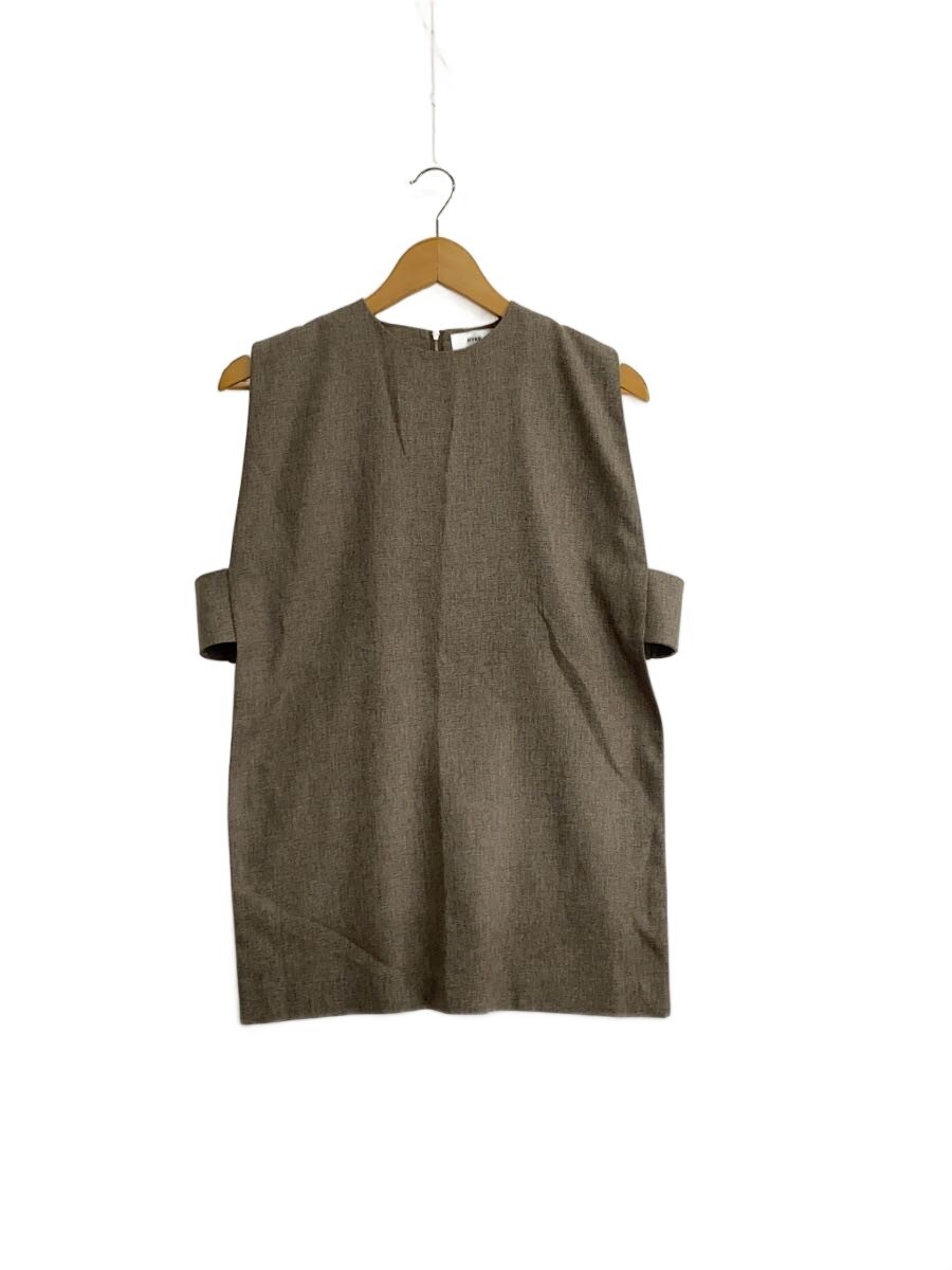 【中古】HYKE◆半袖衣装/--/綿織物/KHK/無地/バックジップ【レディースお召しもの】