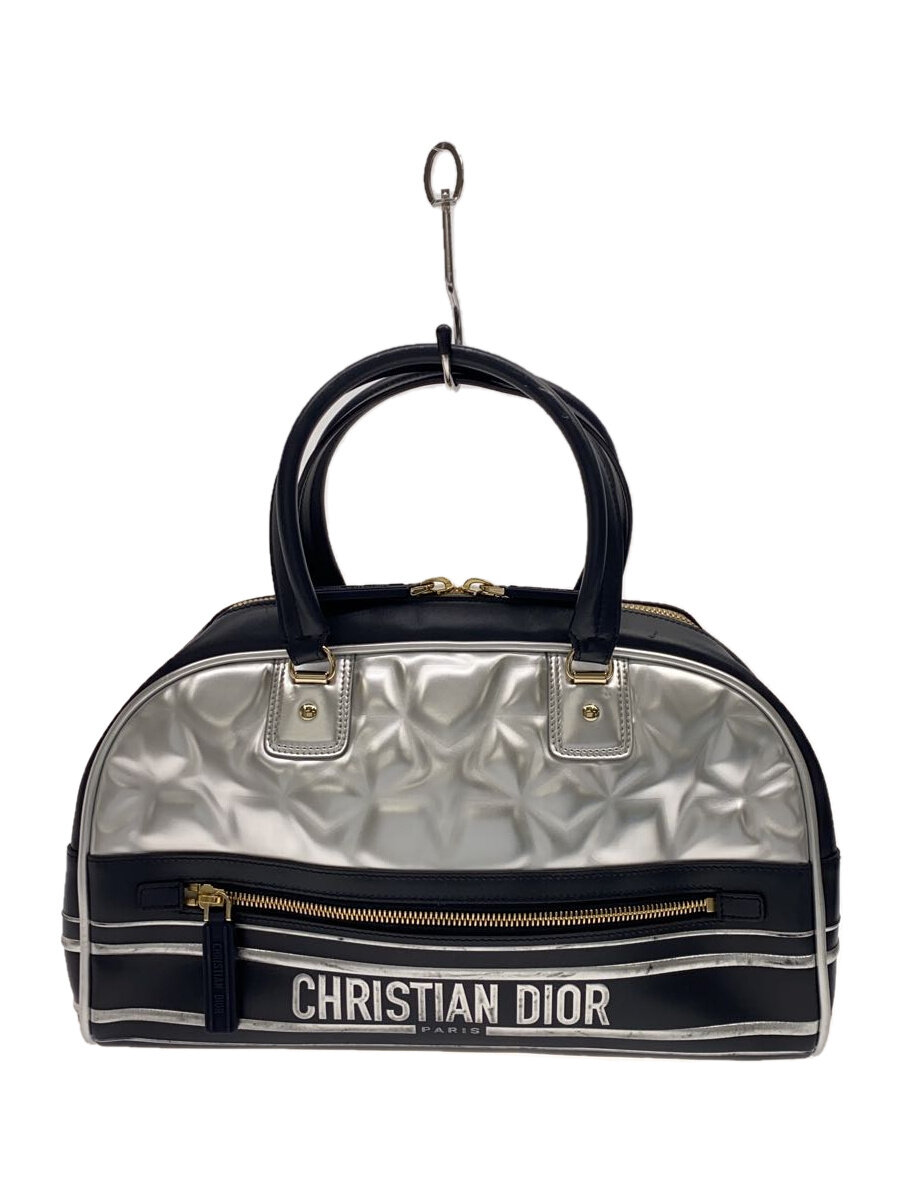 【中古】Christian Dior◆ボウリング御徒面子/ボストンバッグ/なめし革/NVY/無地/09-MA-1211【御徒面子】