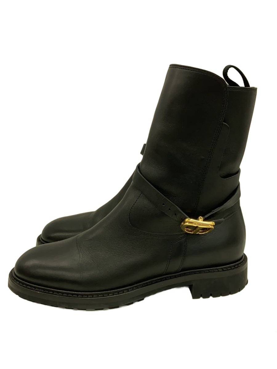 【中古】Christian Dior◆ブーツ/37.5/BLK/なめし革【シューズ】