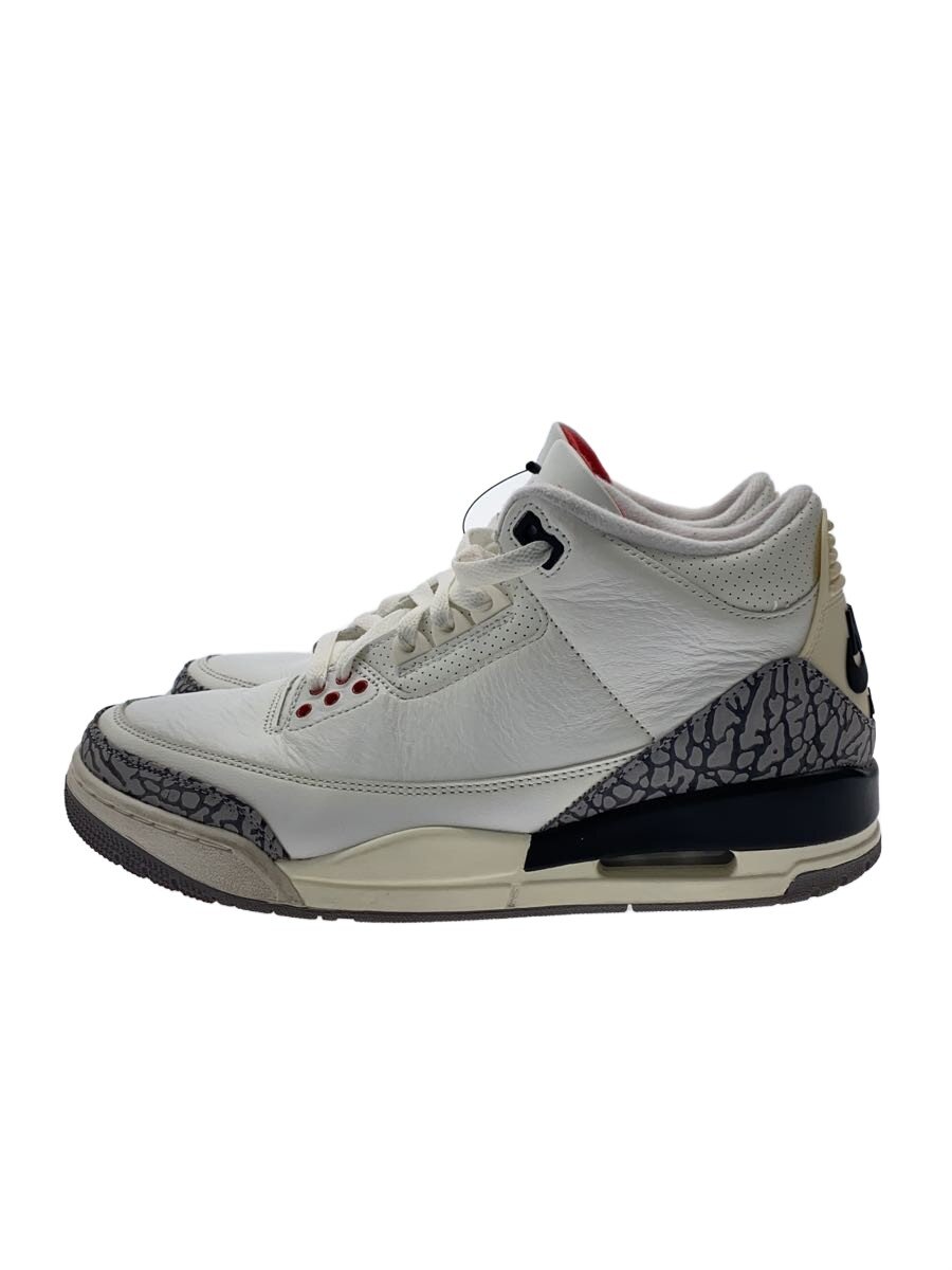 【中古】NIKE◆AIR JORDAN 3 RETRO_エアジョーダン 3 レトロ/26.5糎/WHT【シューズ】