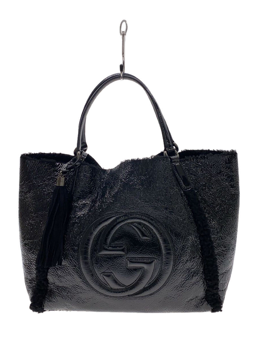 【中古】GUCCI◆ソーホーショルダー/ショルダーバッグ/282309/エナメル/BLK//【バッグ】|2nd STREET 店