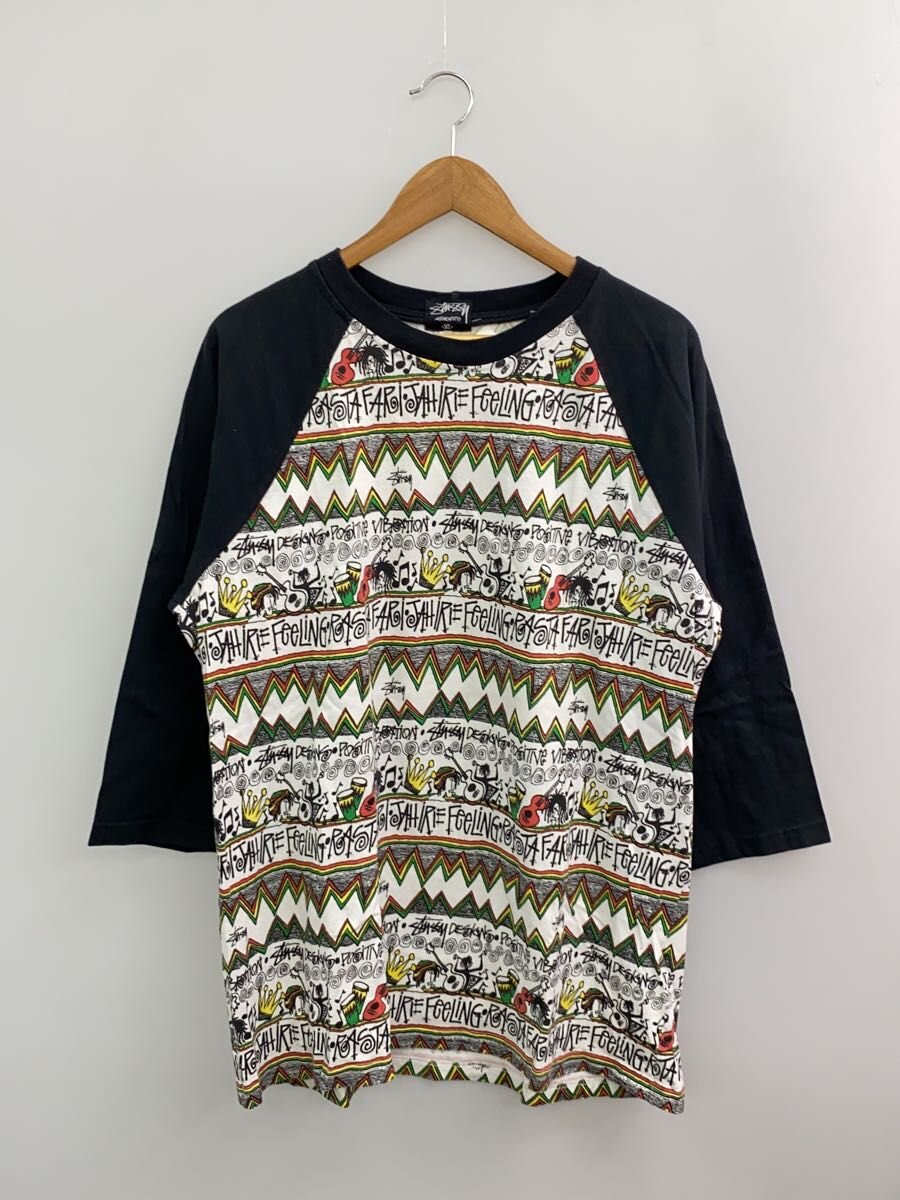 【中古】STUSSY◆00s/USA製/TOMTOM/7分袖カットソー/XL/綿織物【メンズウェア】