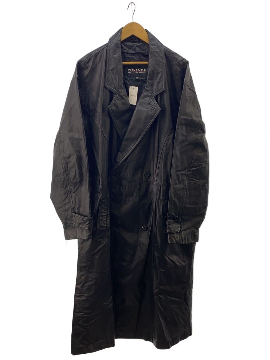【中古】WILSONS/ロングレザーコート/XL/なめし革/BLK/韓国製/胴締め欠品//【メンズウェア】