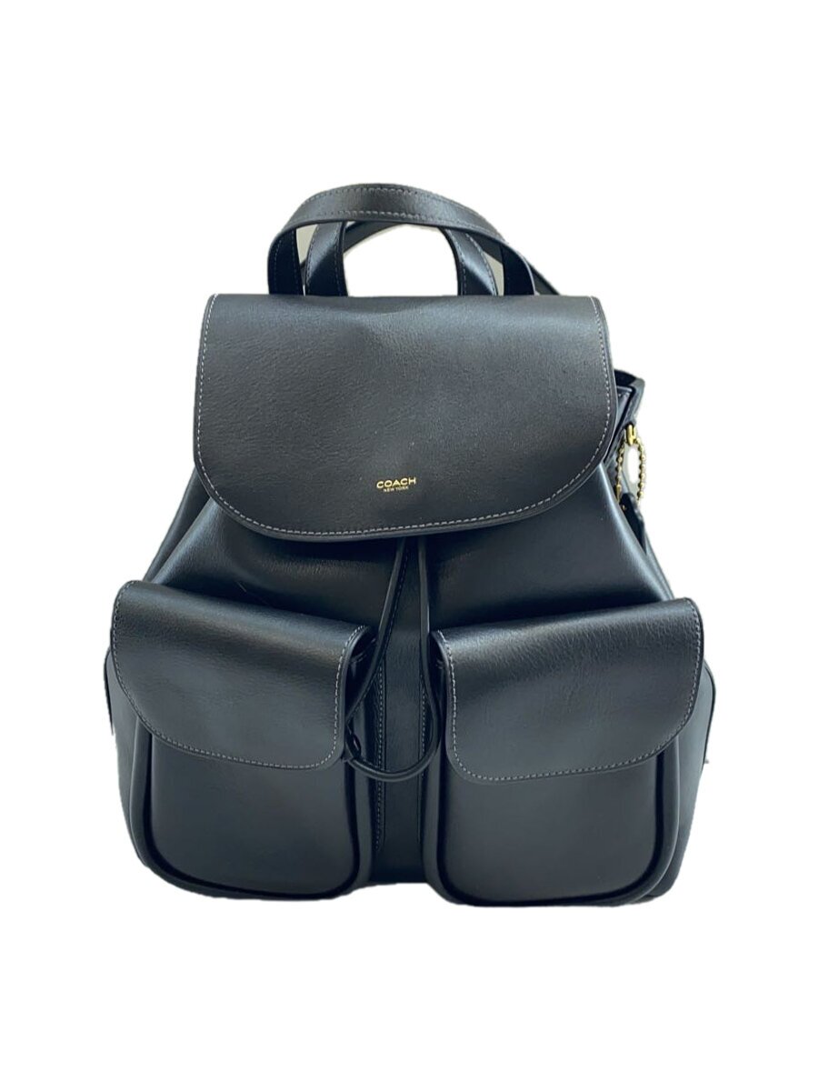 【中古】COACH◆背嚢/なめし革/黒いこと/f2457-cw619//【御徒面子】
