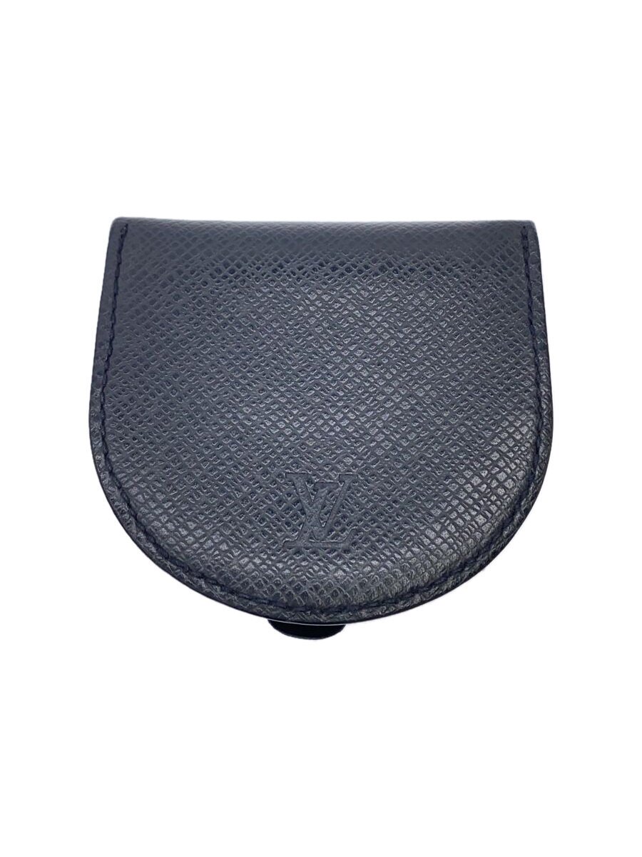 【中古】LOUIS VUITTON◆ポルト・モネ・キュヴェット_タイガ_BLK/レザー/BLK/無地/メンズ//【服飾雑貨他】