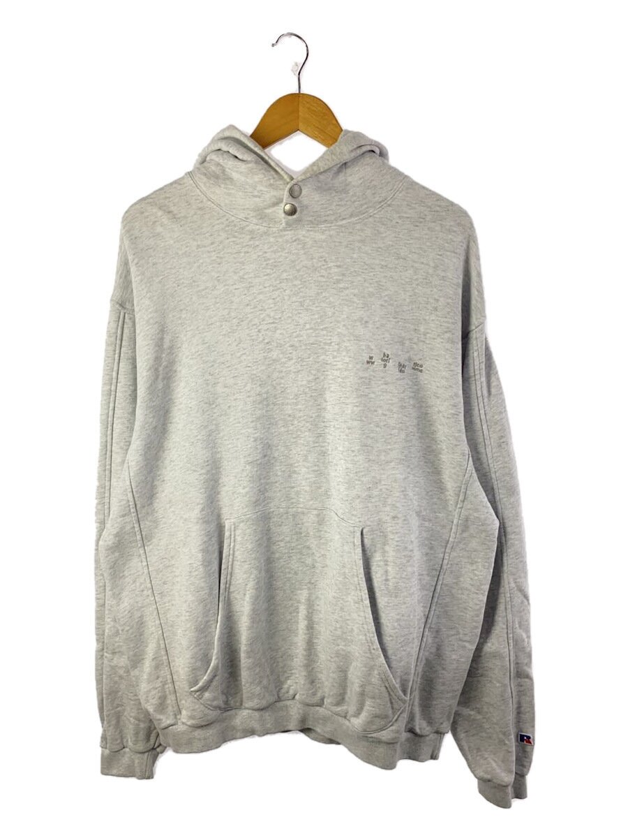【中古】BAL◆HIGH COTTON HOODIE/パーカー/L/綿織物/薄墨色/汚れた状態・毛玉・毛羽立ち【メンズウェア】