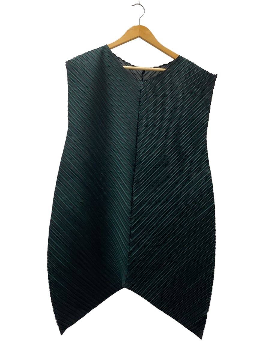 【中古】PLEATS PLEASE ISSEY MIYAKE◆ノースリーブ衣装/3/ポリエステル/GRN/7569093//【レディース御召しもの】