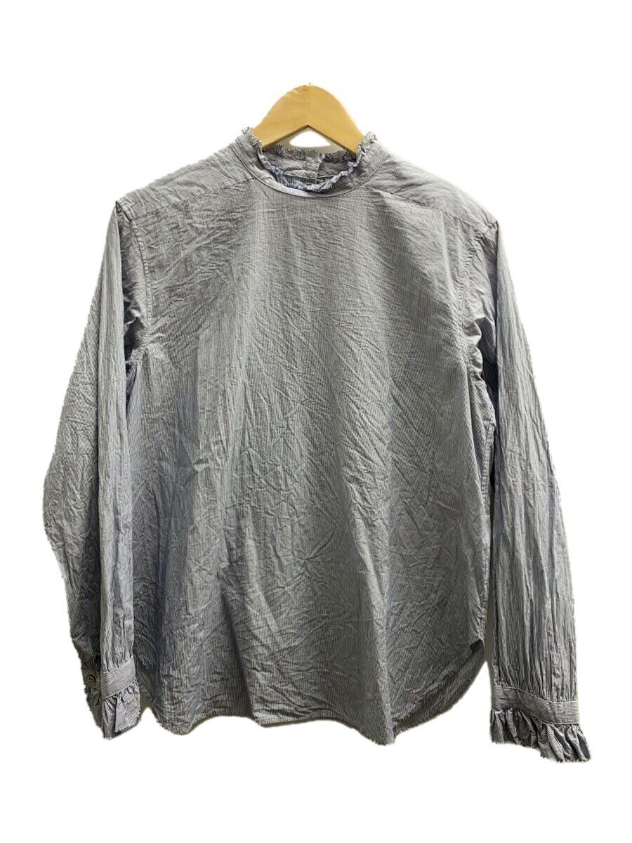 【中古】GALERIE VIE◆長袖トップ/FREE/綿織物/青碧/縞模様/23-01-41-01002【レディース御召しもの】