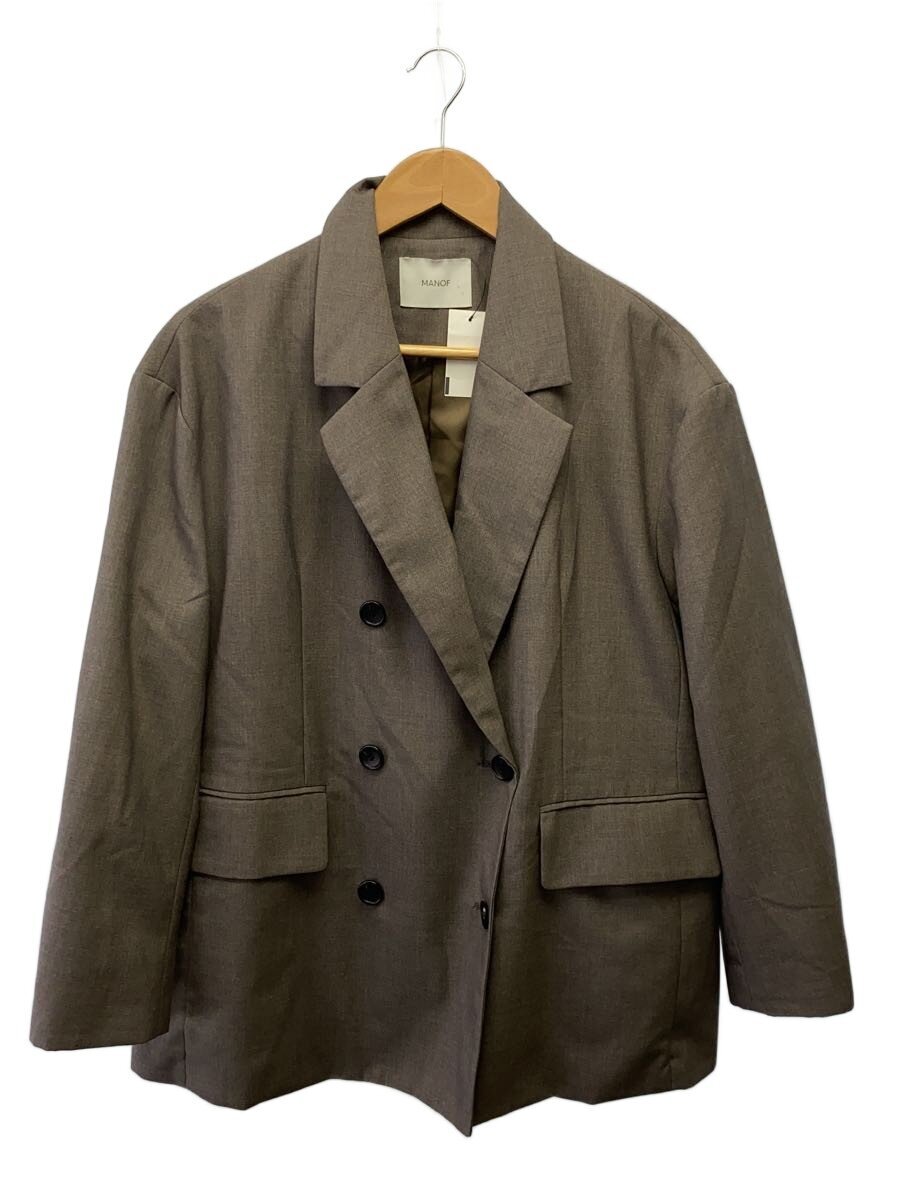 【中古】MANOF◆DROP SHOULDER BELT JACKET/上衣/S/ポリエステル/GRY/84101-0023//【レディース御召しもの】