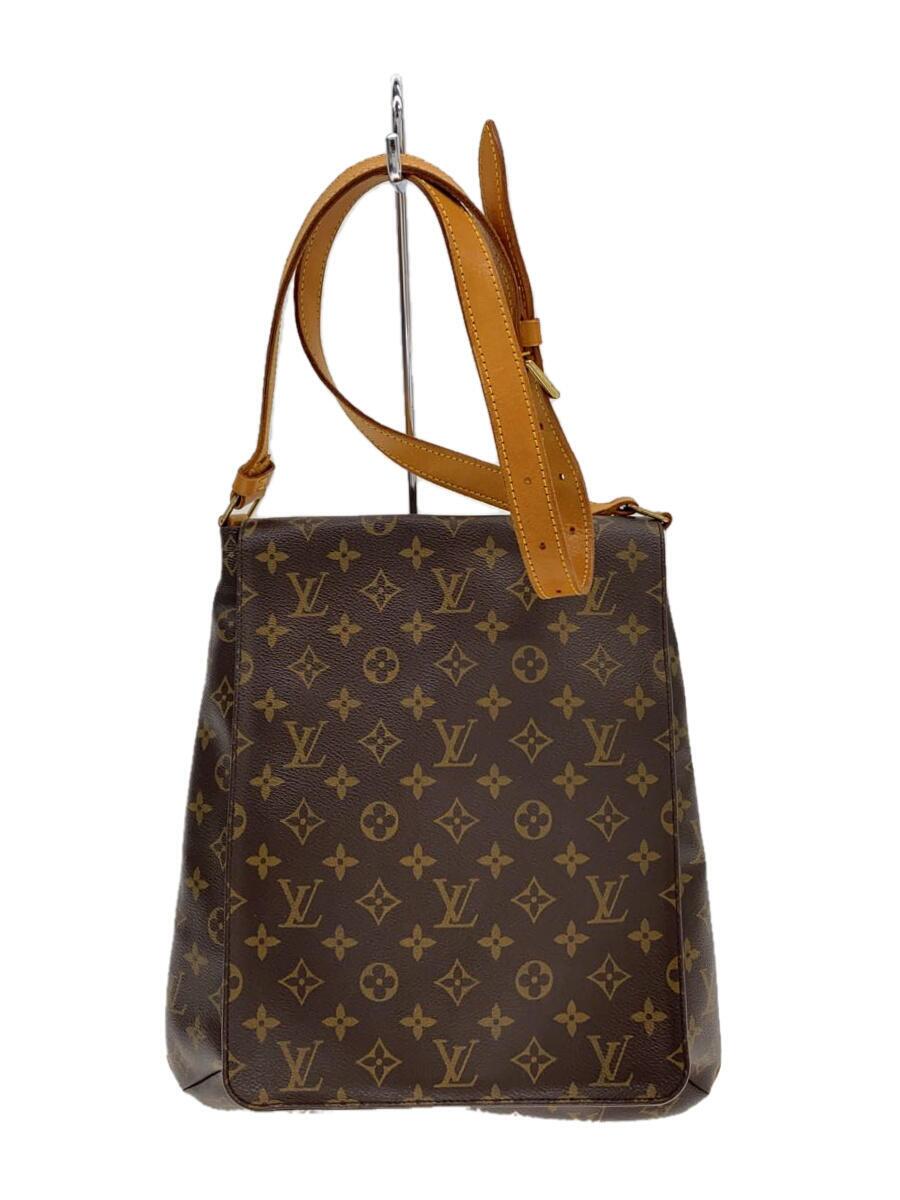 【中古】LOUIS VUITTON◆ミュゼット_モノグラム・帆布_BRW/PVC/BRW【御徒面子】