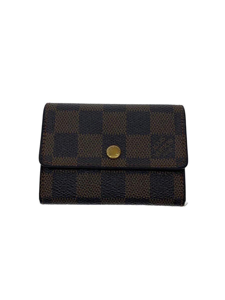 【中古】LOUIS VUITTON◆ポルト・モネ・プラ/ダミエ・エベヌ/コインケース/赤銅色/レディース/N61930/ルイヴィトン【服飾雑貨他】