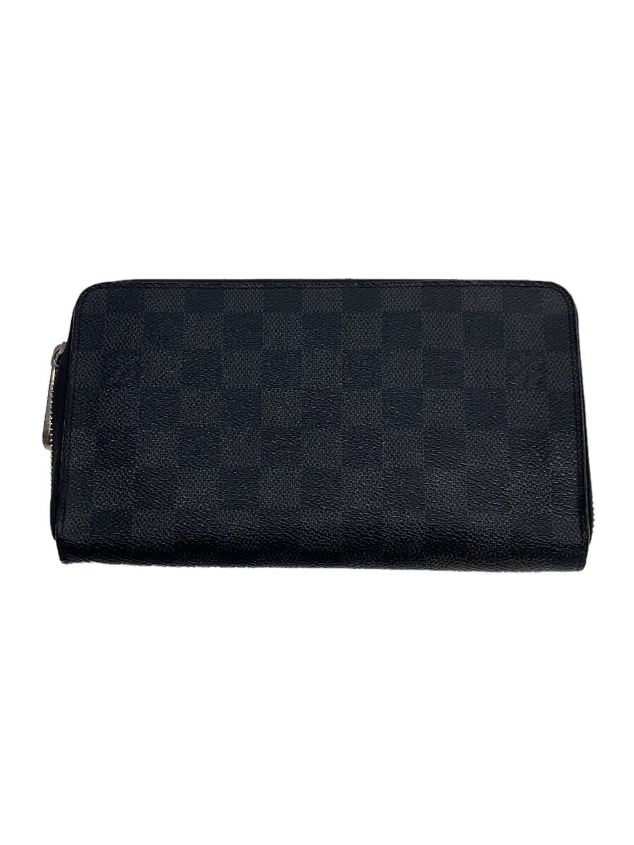 【中古】LOUIS VUITTON◆ジッピー・オーガナイザー_ダミエ・グラフィット_BLK/PVC/BLK/メンズ【服飾雑貨他】