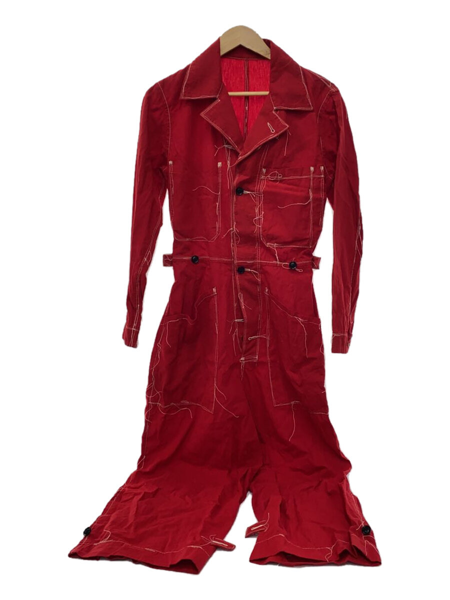 【中古】Y’s◆22ss LINEN COTTON CANVAS RANDOM CHECK DYE OVERALL/赤いこと/1///【メンズウェア】
