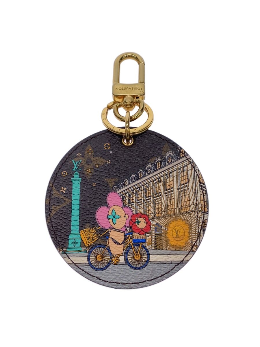 【中古】LOUIS VUITTON◆イリュストレ 惹き付ける/キーホルダー/なめし革/BRW/レディース【服飾雑貨他】