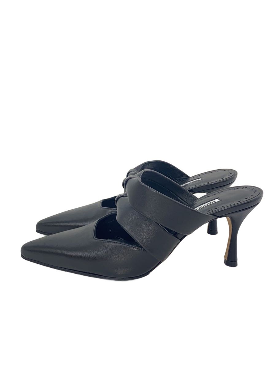 【中古】MANOLO BLAHNIK◆サンダル/38/BLK【シューズ】