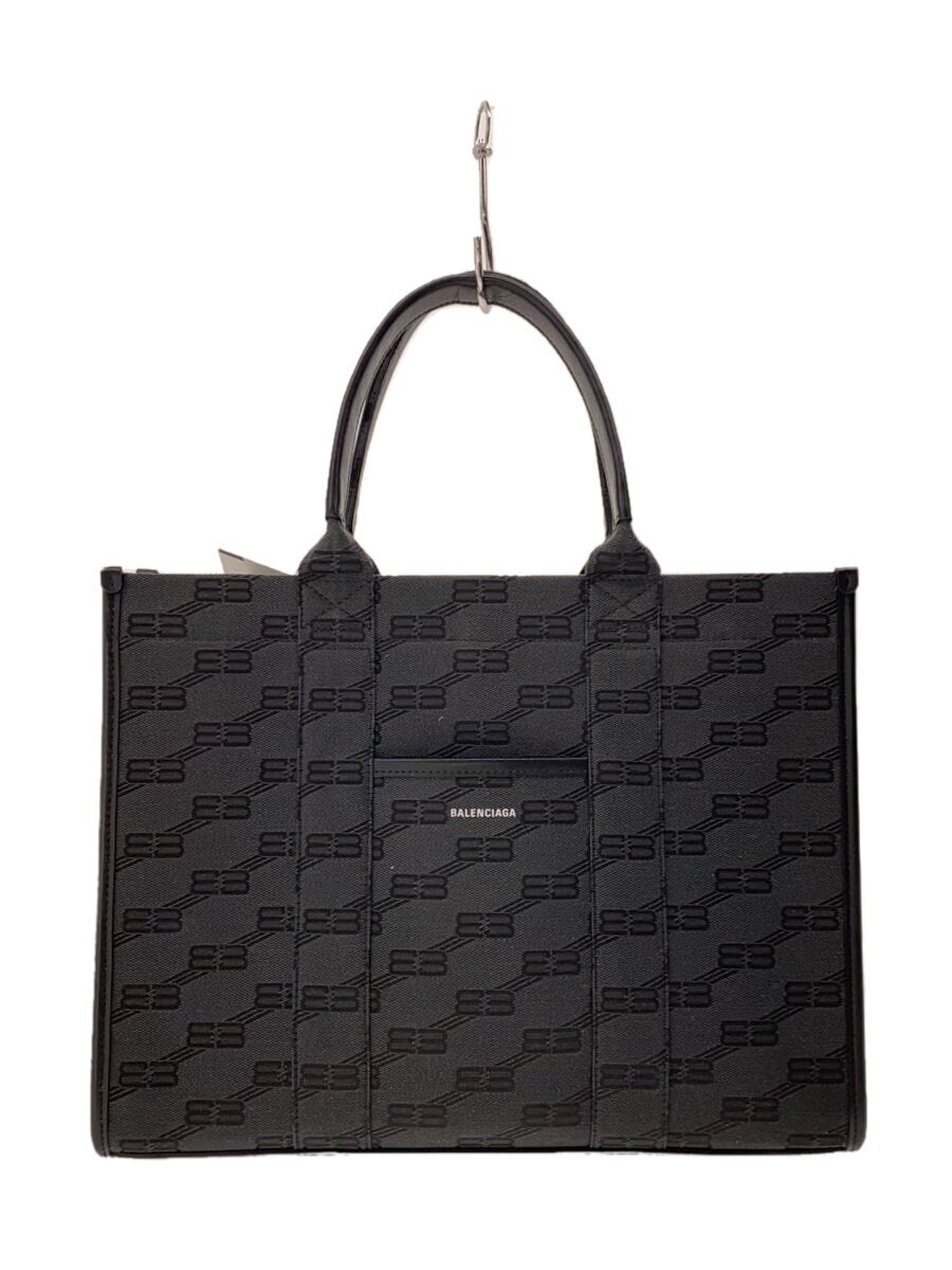 【中古】BALENCIAGA◆トートバッグ/帆布/BLK/総柄/714177【御徒面子】