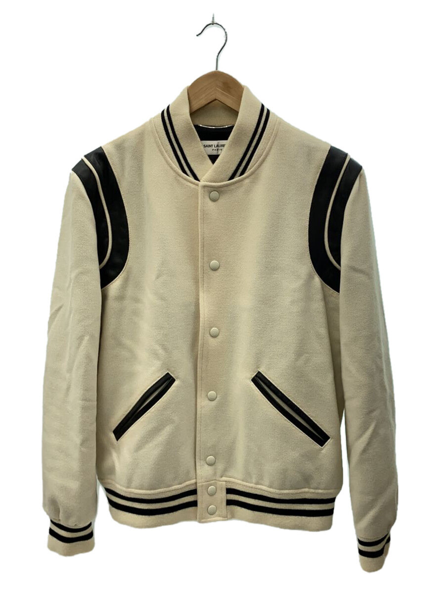 【中古】YVES SAINT LAURENT◆スタジャン/50/ウール/WHT/無地/V85S 354718 Y213Q 9502//【メンズウェア】｜2ｎｄ STREET 店