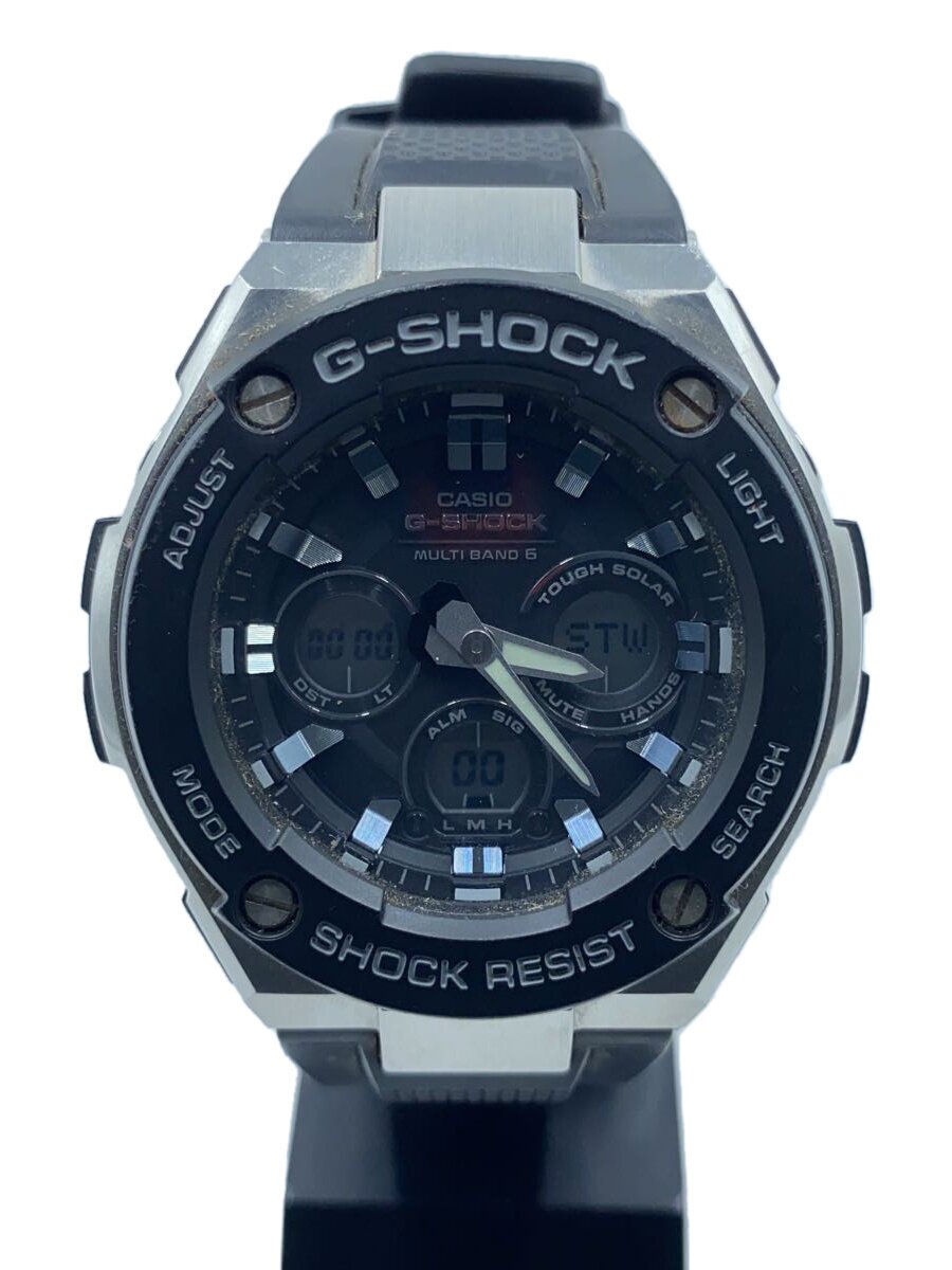 【中古】CASIO◆ソーラーウオッチ・G-SHOCK/デジアナ/天然ゴム/BLK/BLK【服飾雑貨他】