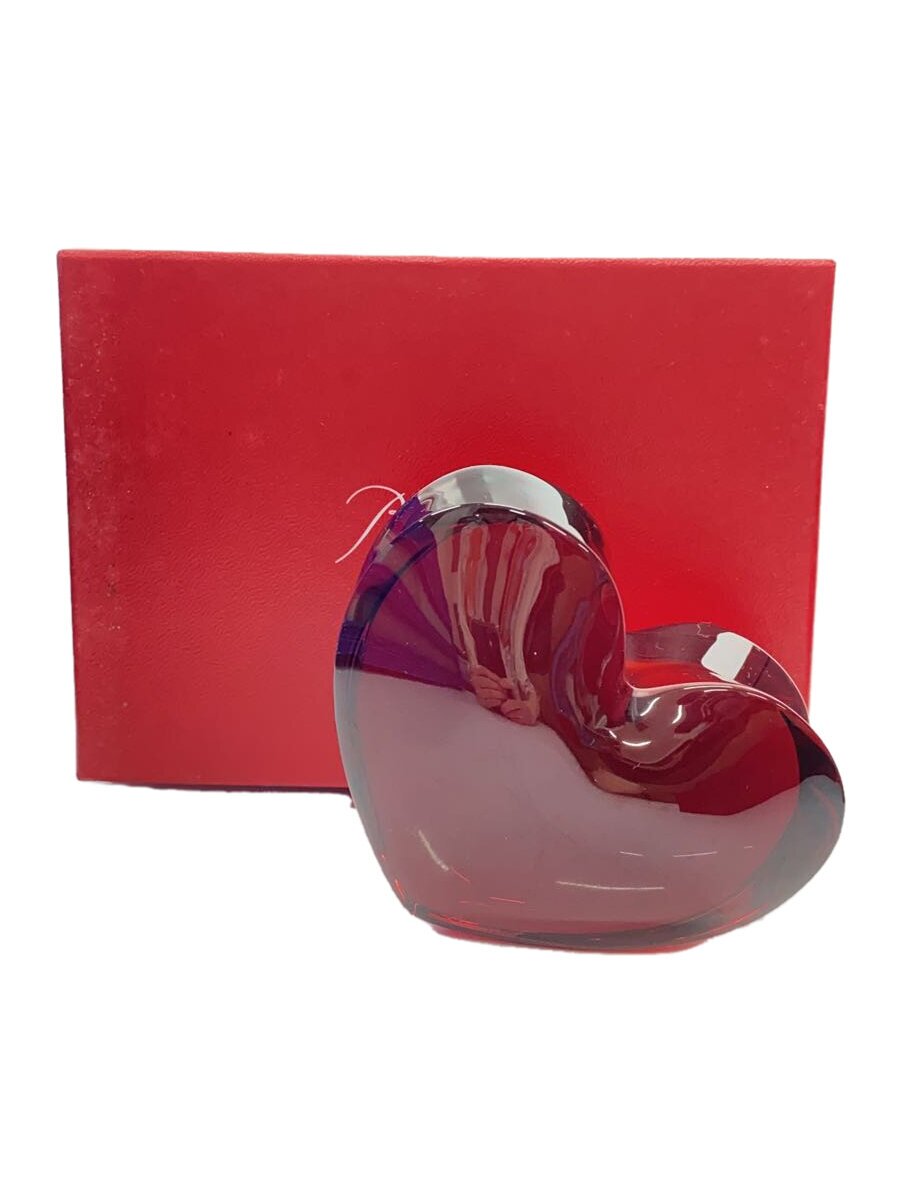 【中古】Baccarat◆バカラ/ZINZIN/ハート Lサイズ/ペーパーウェイト/クリアレッド//【インテリア小物・日用雑貨】