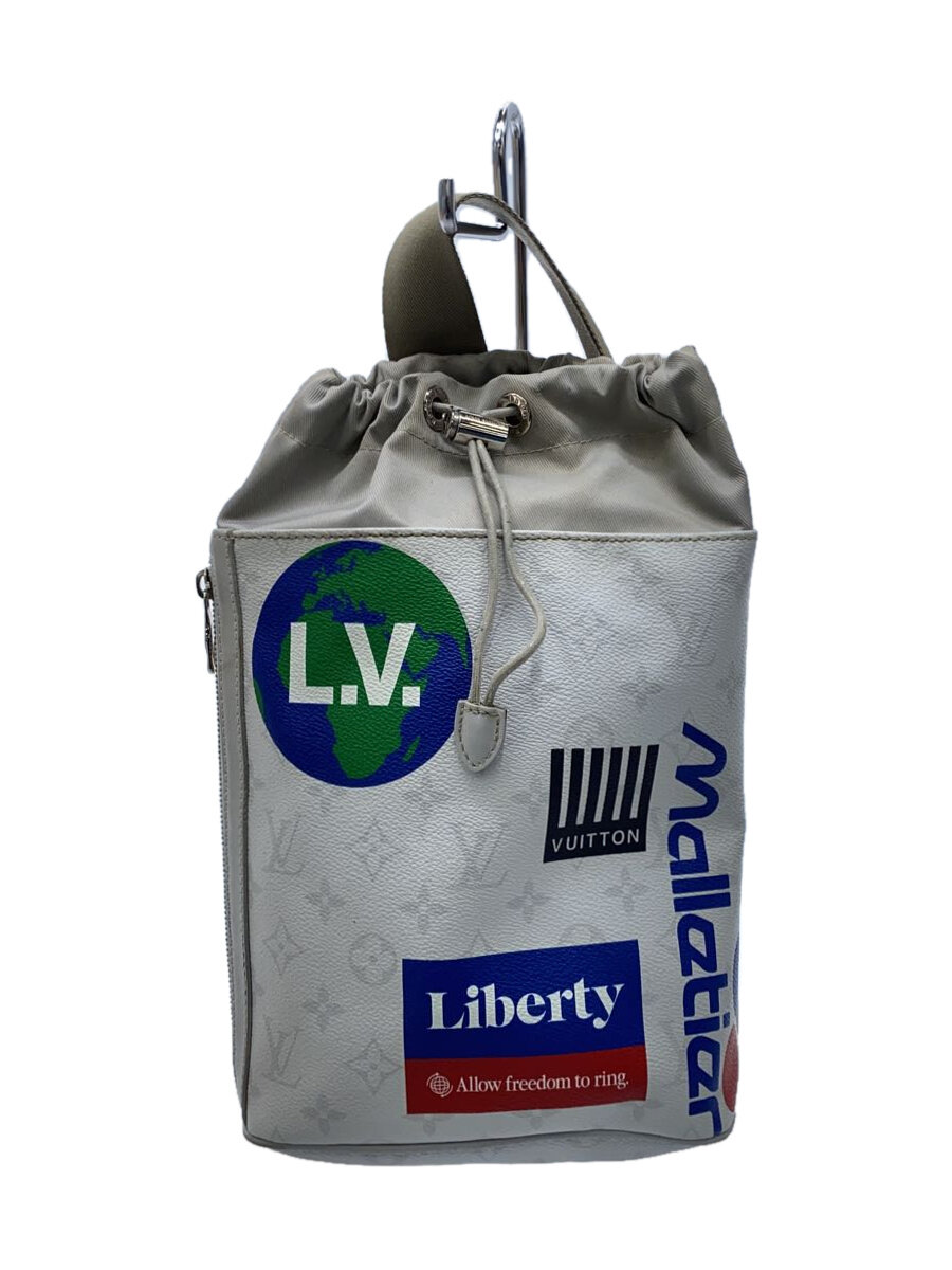 【中古】LOUIS VUITTON◆車輪止め・うしろ側容器に並べる_モノグラム・白いこと_LVロゴタイプ刷り上げる_WHT/PVC/WHT//【御徒面子】