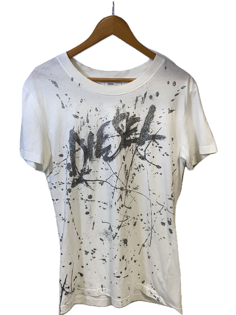 【中古】DIESEL◆プルオーバー/M/綿織物/WHT/ラメ//【メンズウェア】