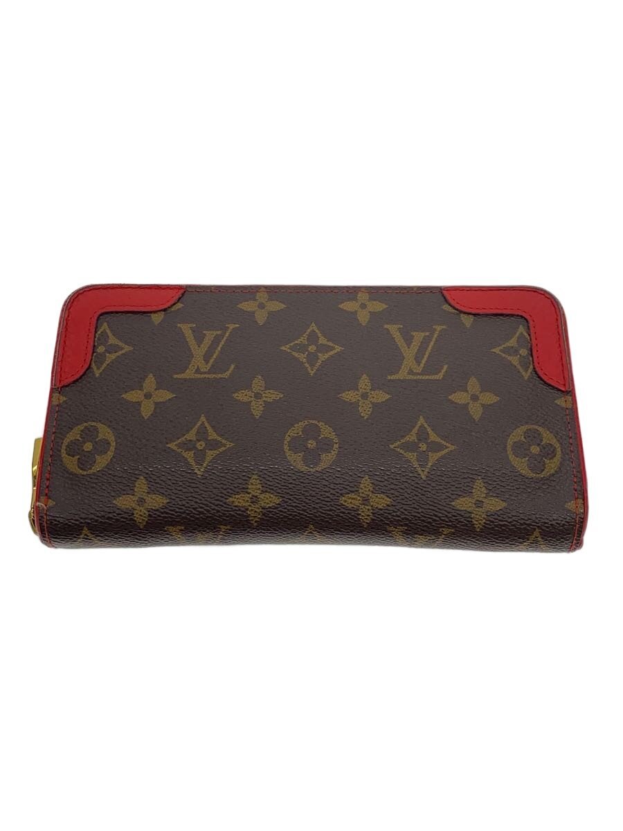 【中古】LOUIS VUITTON◆ジッピー・ウォレット・レティーロ_モノグラム・帆布/PVC/BRW/レディース【服飾雑貨他】