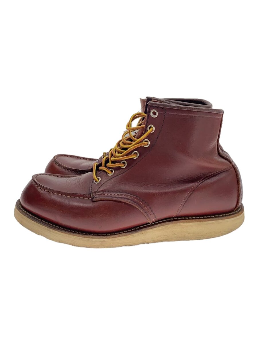 【中古】RED WING◆レースアップブーツ・6インチクラシックモックトゥ/US8.5/RED/牛皮【シューズ】