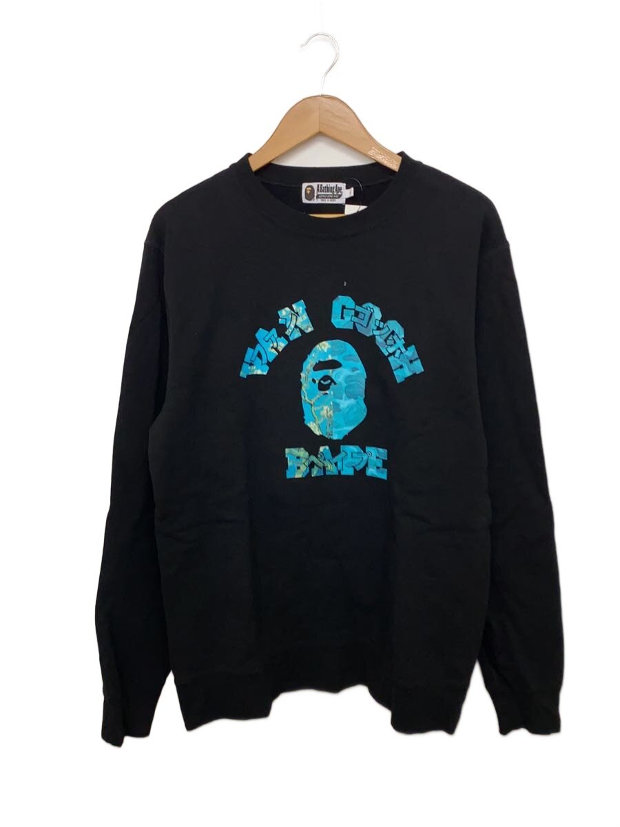 【中古】A BATHING APE◆VanGoghMuseumCollegeCrewneckSweatshirt/スウェット/XL/コットン/BLK【メンズウェア】|2nd STREET 店