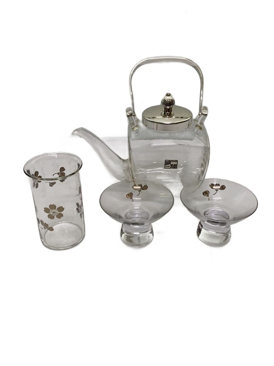 【中古】広田琉璃/和食器余分の物/角ちろり/桜/酒杯一揃え/銀ホンブルグ帽/HIROTA//【勝手もと装置】