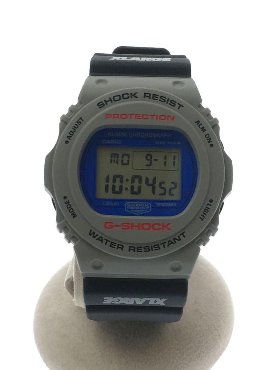 【中古】CASIO◆石英ウオッチ/デジタル/天然ゴム/GRY/GRY/DW-5750【服飾雑貨他】