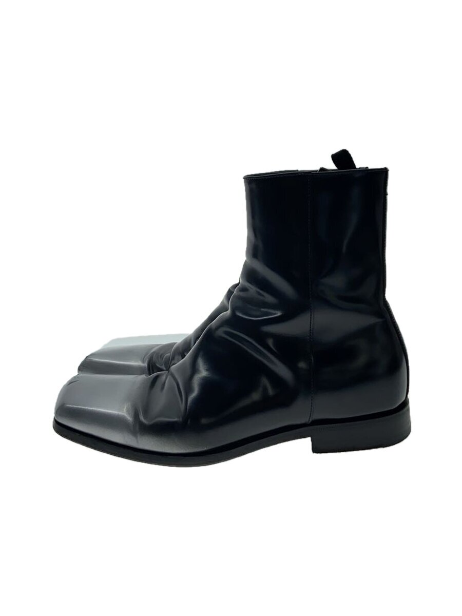 【中古】PRADA◆Spazzolato Sfumato スクエアトゥジップアンクルブーツ/6/BLK/2TA07【シューズ】