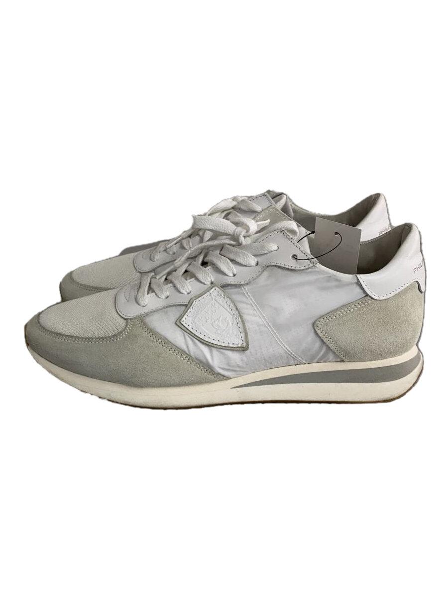 【中古】PHILIPPE MODEL◆ローカットスニーカー/40/WHT/スウェード//【シューズ】