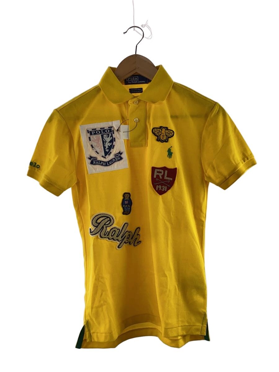 【中古】POLO RALPH LAUREN◆スポーツシャツ/XS/綿織物/YLW/紋章/ポロベア//【レディースお召しもの】