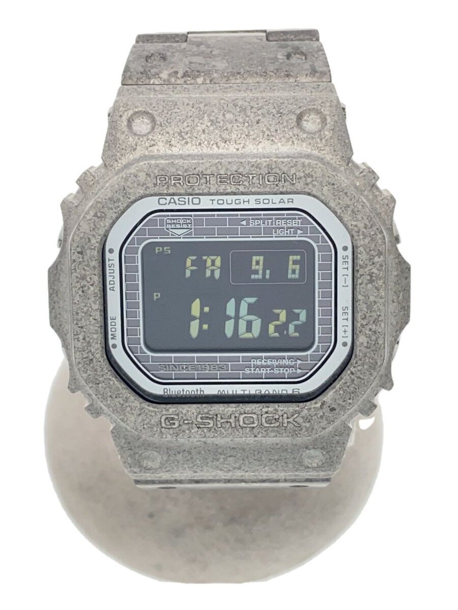 【中古】CASIO◆ソーラーウォッチ_G-SHOCK/デジタル/--/SLV/SLV【服飾雑貨他】