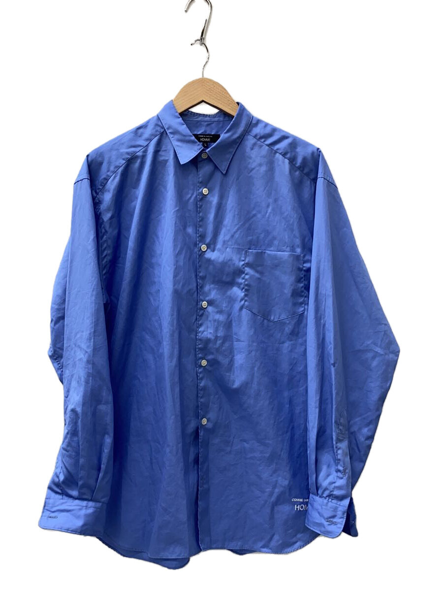 【中古】COMME des GARCONS HOMME◆25SS/コットンブロードシャツ/L/綿織物/BLU/HO-B012/? NULL ?【メンズウェア】