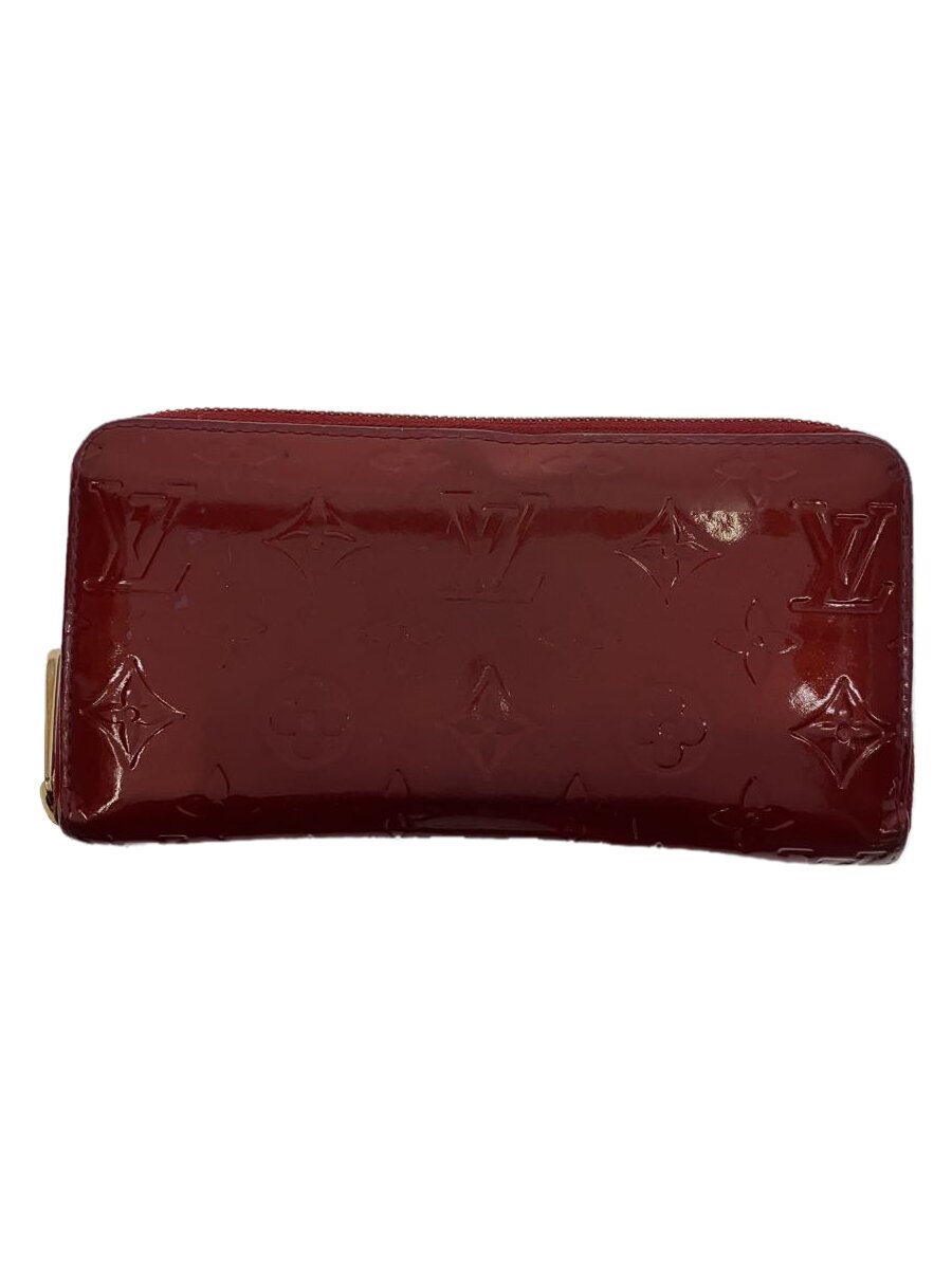 【中古】LOUIS VUITTON◆ジッピー・ウォレット_モノグラム・ヴェルニ_RED/エナメル/RED/総柄/レディース【服飾雑貨他】