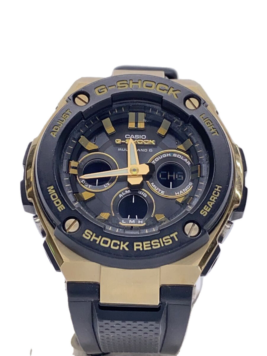 【中古】CASIO◆ソーラーウオッチ・G-SHOCK/デジアナ/天然ゴム/BLK/BLK//【服飾雑貨他】