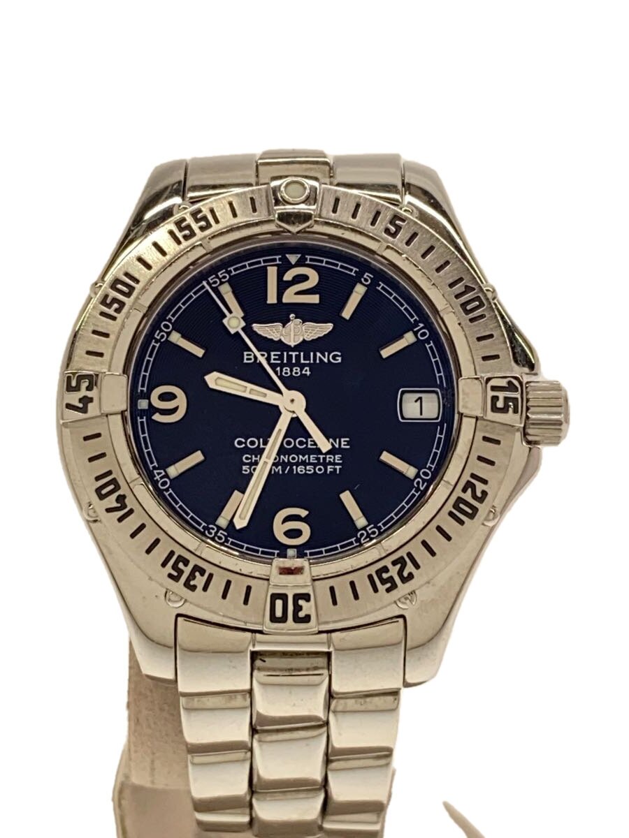 【中古】BREITLING◆コルト綿津見 デイト/A77350/石英ウオッチ/アナログ/SLV【服飾雑貨他】